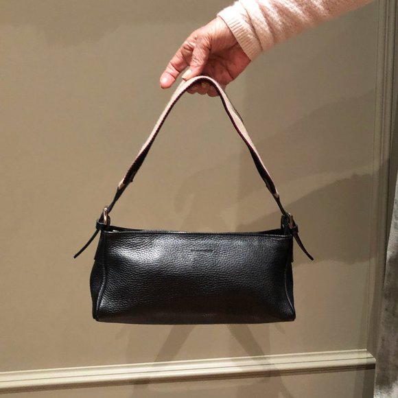 Burberry Black Pebbled Leather Shoulder Bag - Picture 1 of 7